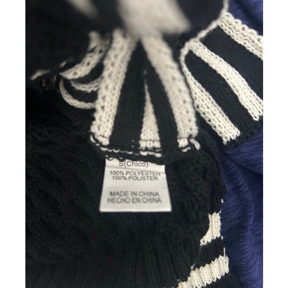 GUC Women's Sleeveless Cropped Sweater Black/White Side Ties Stripe Size Small - Picture 3 of 5